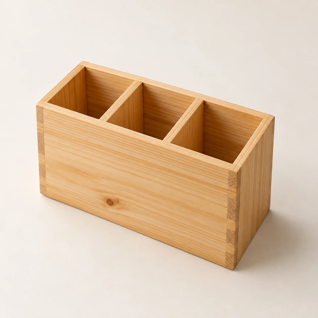 Nagi Mini Trio, 3-compartment pine pen holder