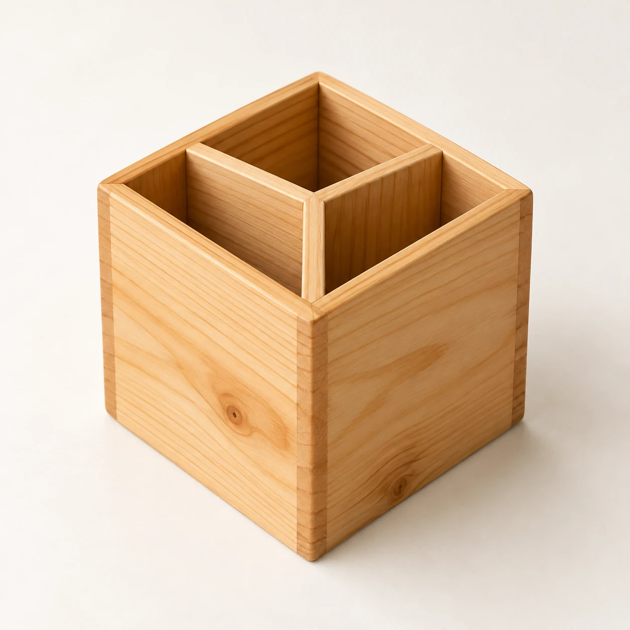 Sora Corner, 3-compartment pine pen holder