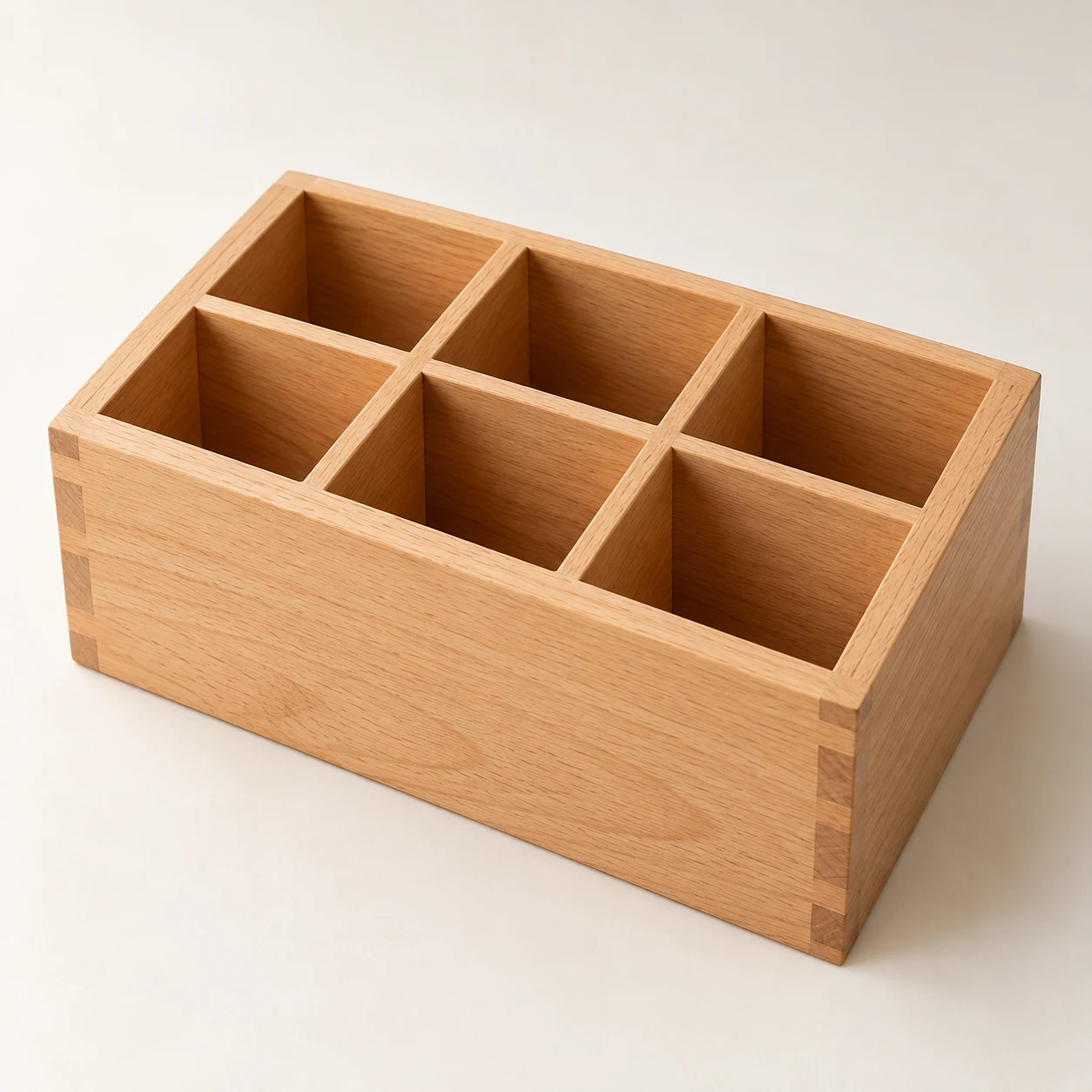 Toki Frame, 6-compartment beech pen holder