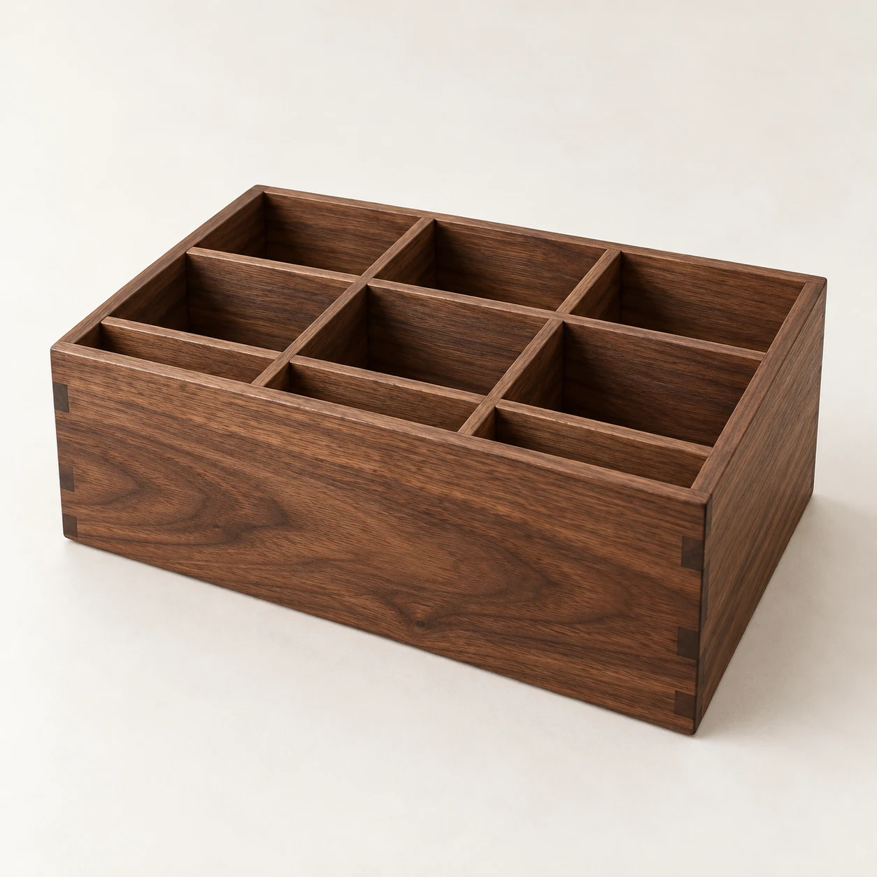 Kanso Studio, 9-compartment black walnut pen holder