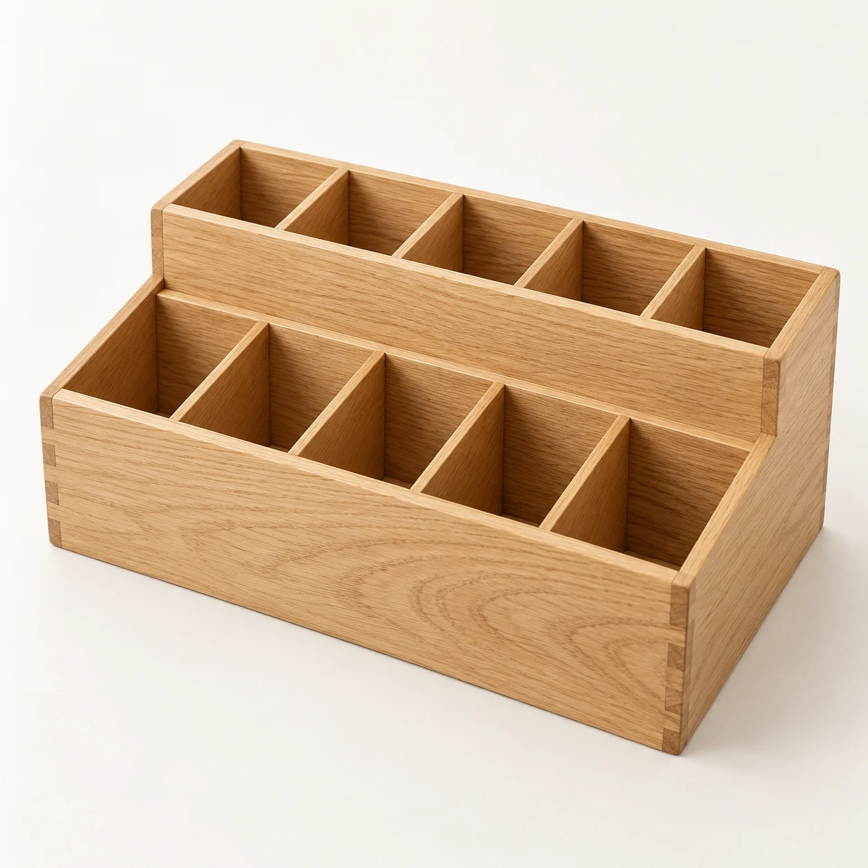 Ren Pavilion, 10-compartment white oak pen holder